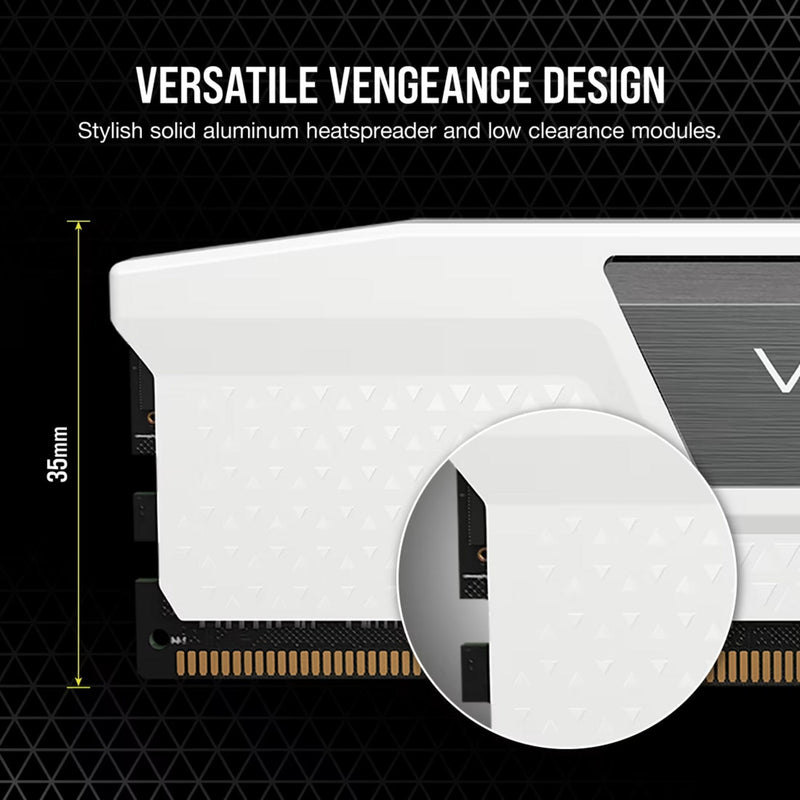 Load image into Gallery viewer, Corsair vengeance 32 gb ddr5-6000 (2x 16 gb) werkgeheugen (wit, cmk32gx5m2d6000z38w, xmp, expo)
