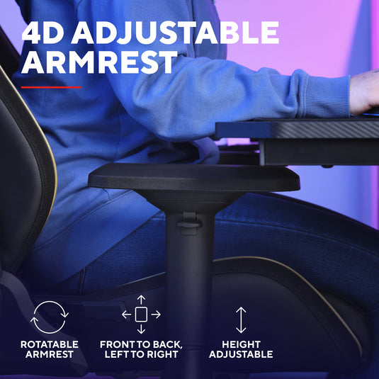 Trust gxt 721bm ruya pro premium comfortabele gamingstoel (zwart geel)