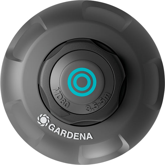 Gardena pop-up sprinkler md80 sproeier (zwart grijs, sproeiafstand tussen 3,5 m en 5 m)