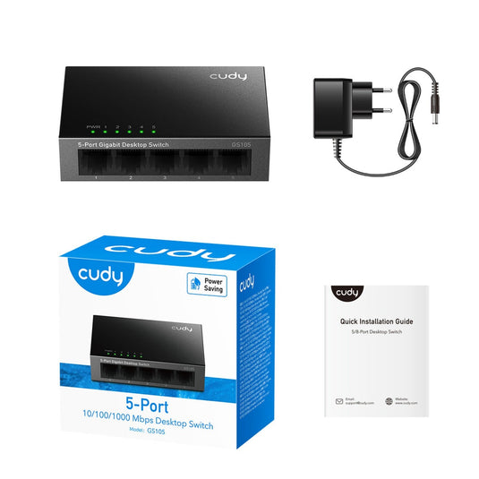Cudy 5-port gigabit desktop metal switch (zwart)