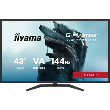 Iiyama g-master red eagle g4380uhsu-b2 42.5 4k uhd gaming monitor (zwart, 2x hdmi, 2x displayport, 4x usb-a, usb-b, 144 hz)