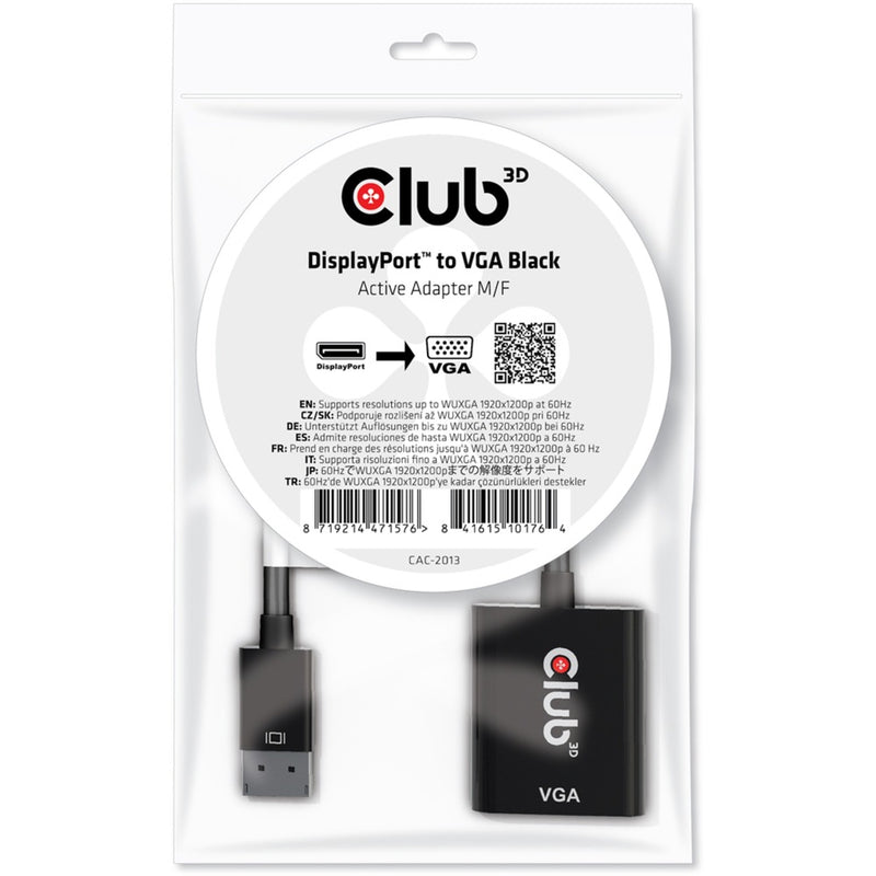 Load image into Gallery viewer, Club 3d displayport 1.1 naar vga actieve adapter (zwart)
