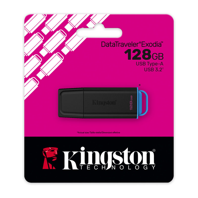 Load image into Gallery viewer, Kingston datatraveler exodia 128 gb usb-stick (zwart blauw, usb-a 3.2 gen 1 (5 gbit s))
