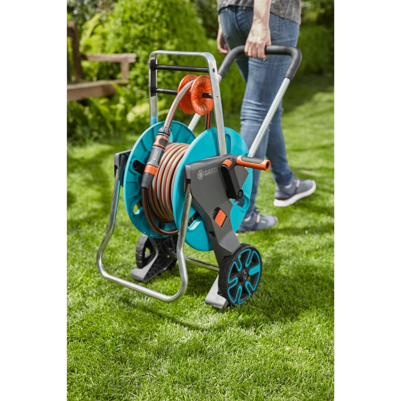 Load image into Gallery viewer, Gardena slangenwagen aquaroll m easy set (turquoise grijs, 18517-20)
