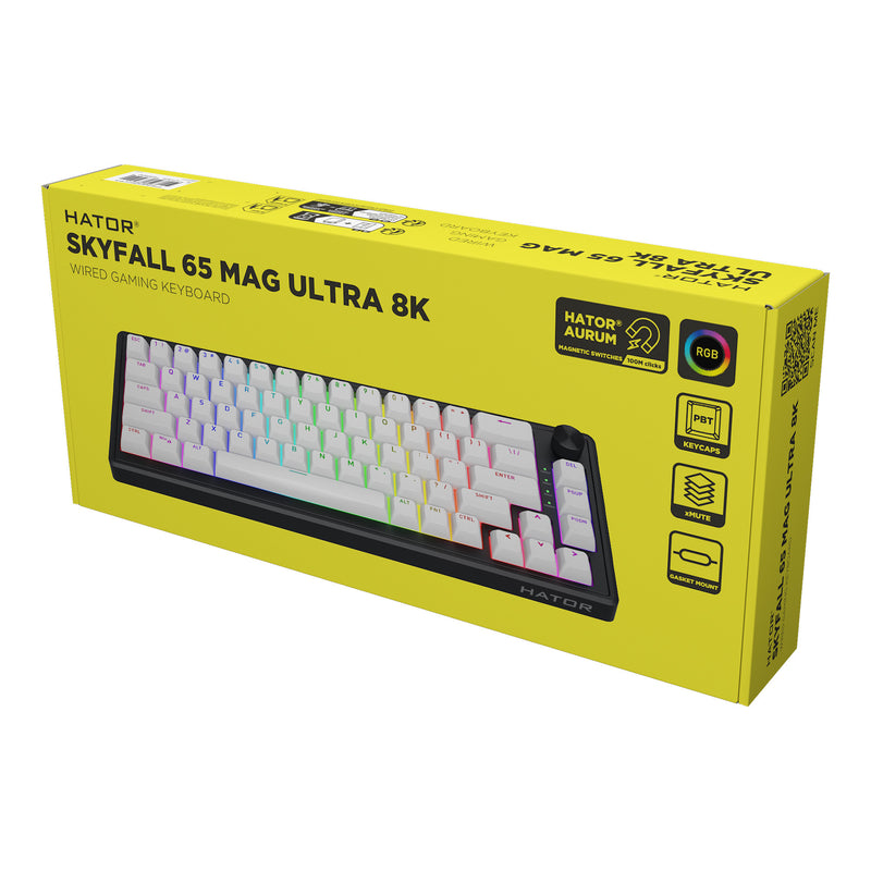 Load image into Gallery viewer, Hator skyfall mag ultra 8k rgb mechanisch gaming toetsenbord (zwart, us lay-out (qwerty), hator aurum ice, 65%, rgb, double-shot pbt, hot-swap)
