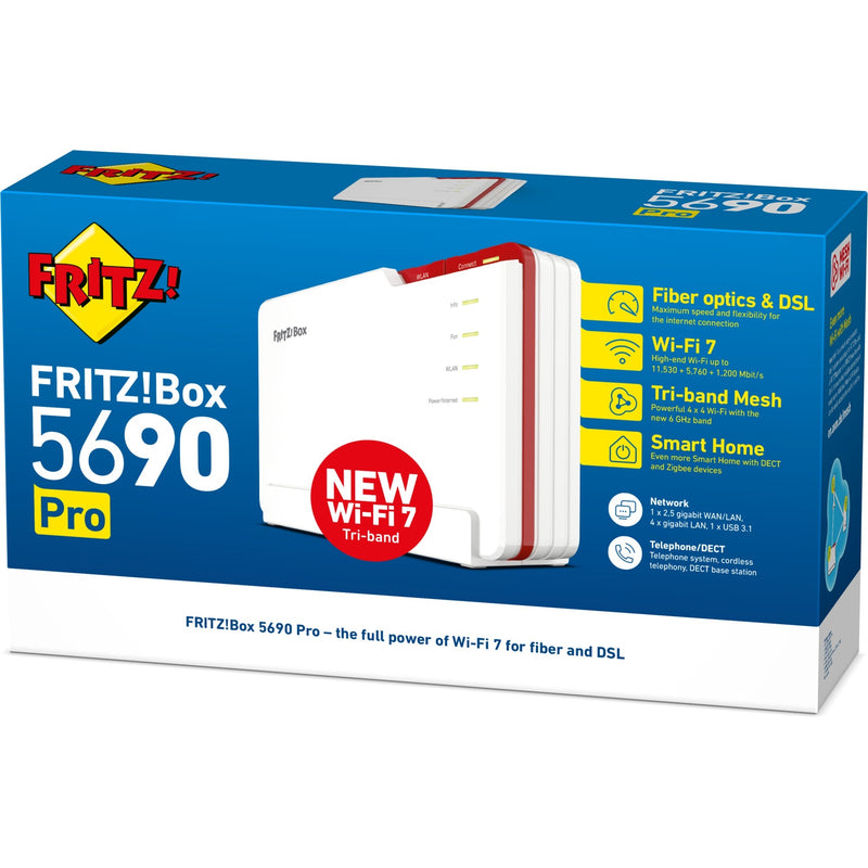 Load image into Gallery viewer, Fritz! box 5690 pro edition international router (wit rood, mesh wi-fi)
