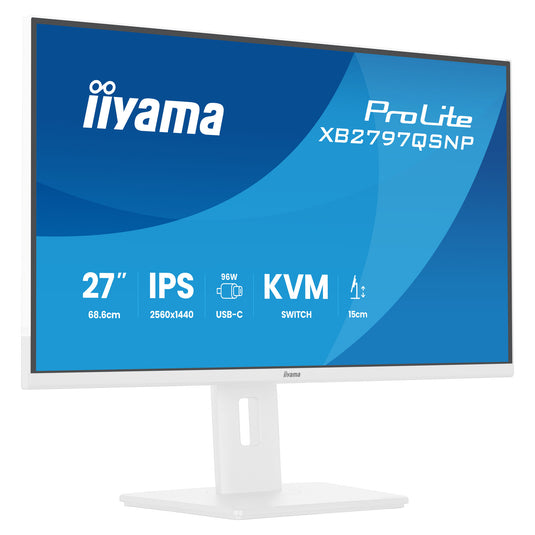 Iiyama prolite xb2797qsnp-w1 27 monitor (wit, hdmi, displayport, usb-c, lan, audio)