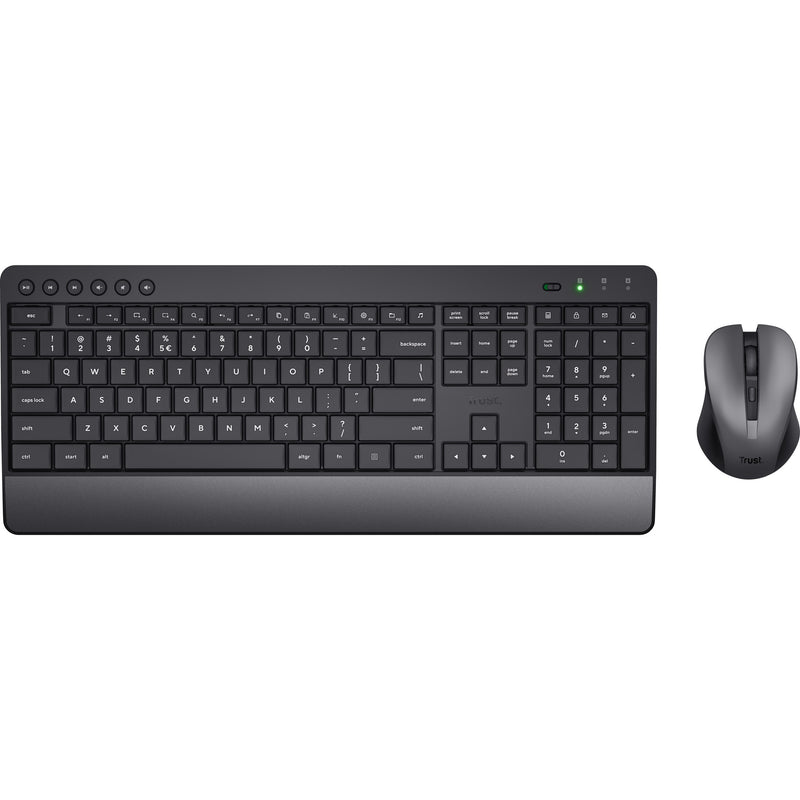 Load image into Gallery viewer, Trust trezo comfort draadloze toetsenbord- en muisset desktopset (zwart, us lay-out (qwerty), 100%)
