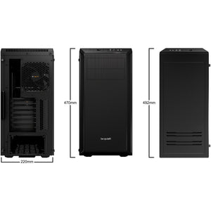 Be quiet! pure base 600 window midi tower behuizing (zwart | 2x usb-a | tempered glass)