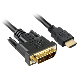 Sharkoon hdmi naar dvi-d adapterkabel (zwart, 1 meter, single-link)