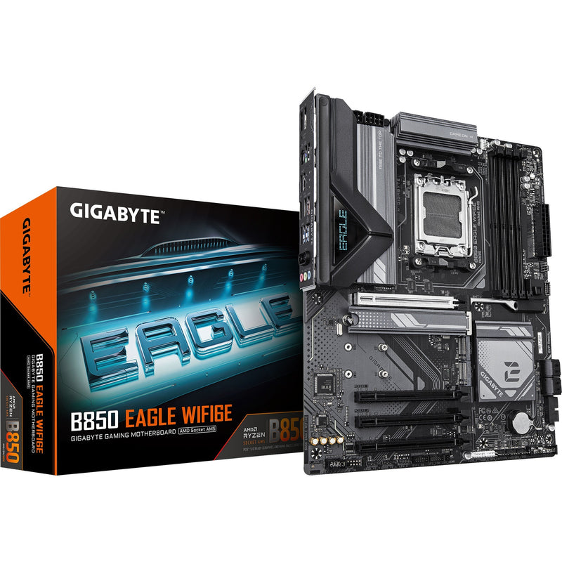 Load image into Gallery viewer, Gigabyte b850 eagle wifi6e socket am5 moederbord (zwart grijs, raid, gb-lan, wi-fi 6e, bt, sound, atx)
