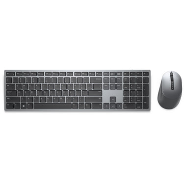 Dell premier multi-device draadloos toetsenbord en draadloze muis - km7321w desktopset (grijs, us lay-out (qwerty), 100%, bluetooth 5.0, dpi:1000 - 4000)