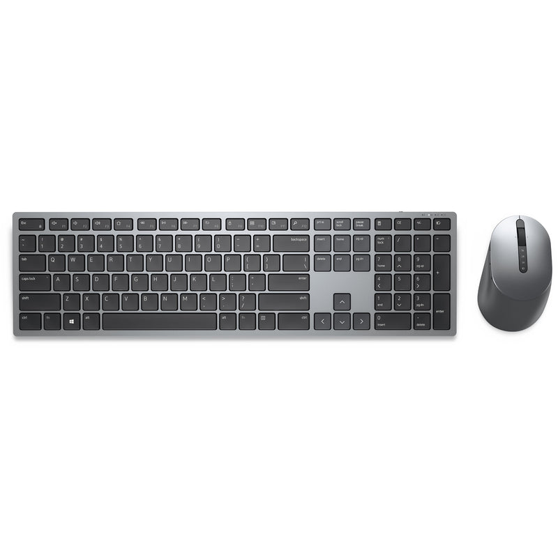 Load image into Gallery viewer, Dell premier multi-device draadloos toetsenbord en draadloze muis - km7321w desktopset (grijs, us lay-out (qwerty), 100%, bluetooth 5.0, dpi:1000 - 4000)
