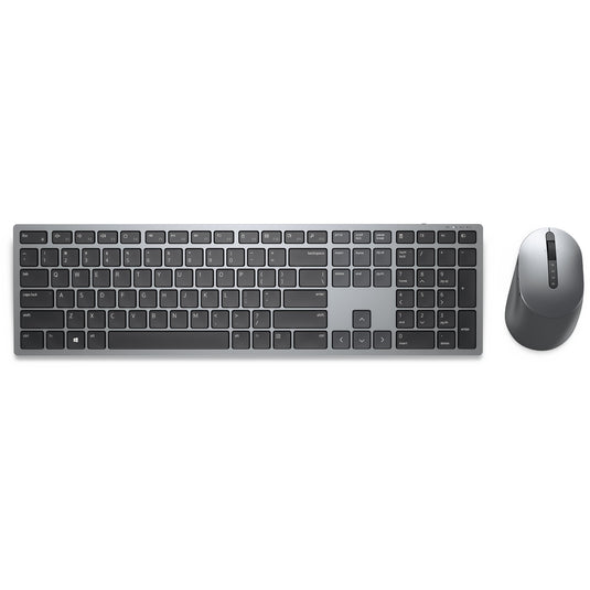 Dell premier multi-device draadloos toetsenbord en draadloze muis - km7321w desktopset (grijs, us lay-out (qwerty), 100%, bluetooth 5.0, dpi:1000 - 4000)