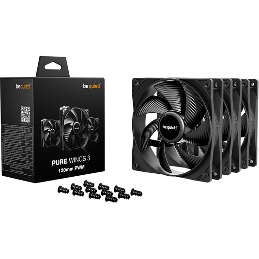 Be quiet! pure wings 3 case fans (zwart, 3 stuks, 120 x 120 x 25 mm, pwm)