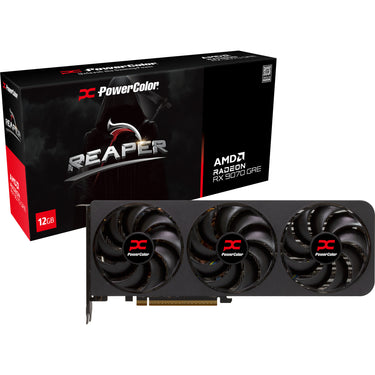 Powercolor radeon rx 9070 gre reaper 12gb gddr6 grafische kaart (zwart, rdna4, 3x displayport, 1x hdmi 2.1)
