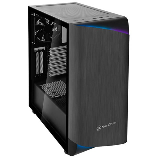Load image into Gallery viewer, Silverstone seta a1 midi tower behuizing (zwart titanium | 2x usb-a | 1x usb-c | rgb | tempered glass)
