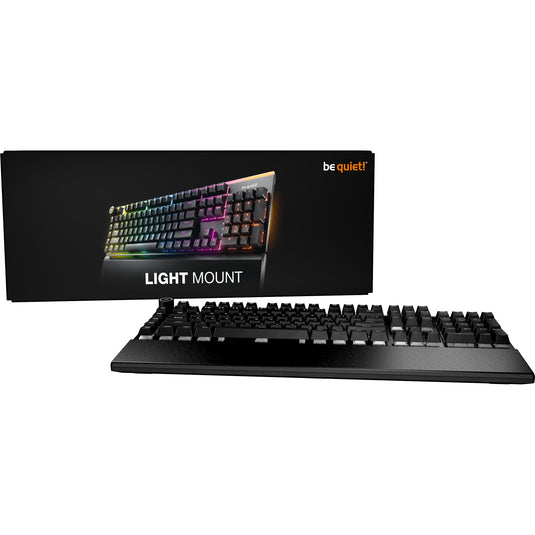Be quiet! light mount silent linear rgb mechanisch gaming toetsenbord (zwart, us lay-out (qwerty), silent linear, 100%, argb, pbt double-shot keycaps)
