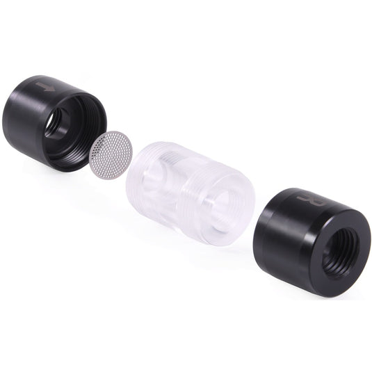Alphacool eiszapfen acryl acetal inline filter g1 4 inner thread (zwart transparant)