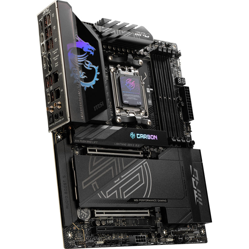 Load image into Gallery viewer, Msi mpg x870e carbon wifi socket am5 moederbord (raid, 5gb-lan, 2,5gb-lan, wi-fi 7, bt, sound, atx)

