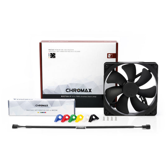 Noctua nf-a14 pwm chromax.black.swap case fan (zwart, 140 x 140 x 25 mm)
