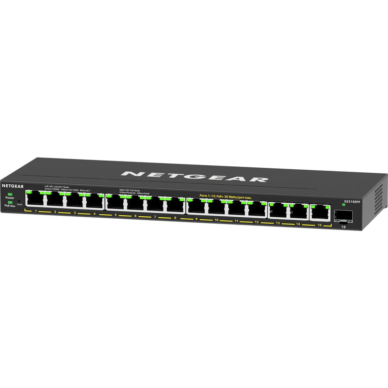 Load image into Gallery viewer, Netgear gs316epp switch (zwart)
