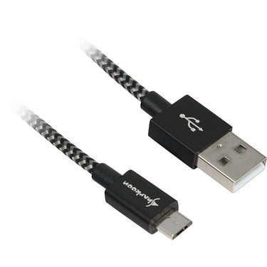 Sharkoon usb 2.0 kabel, usb-a > micro-usb b (zwart grijs, 0,5 meter)