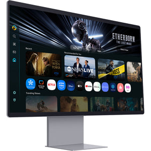 Samsung smart monitor m9 m90sf 32 4k ultra hd (zilver, 1x displayport, 1x hdmi, 1x usb-c, 2x usb-a, 165 hz, wi-fi 5, bt, webcam)