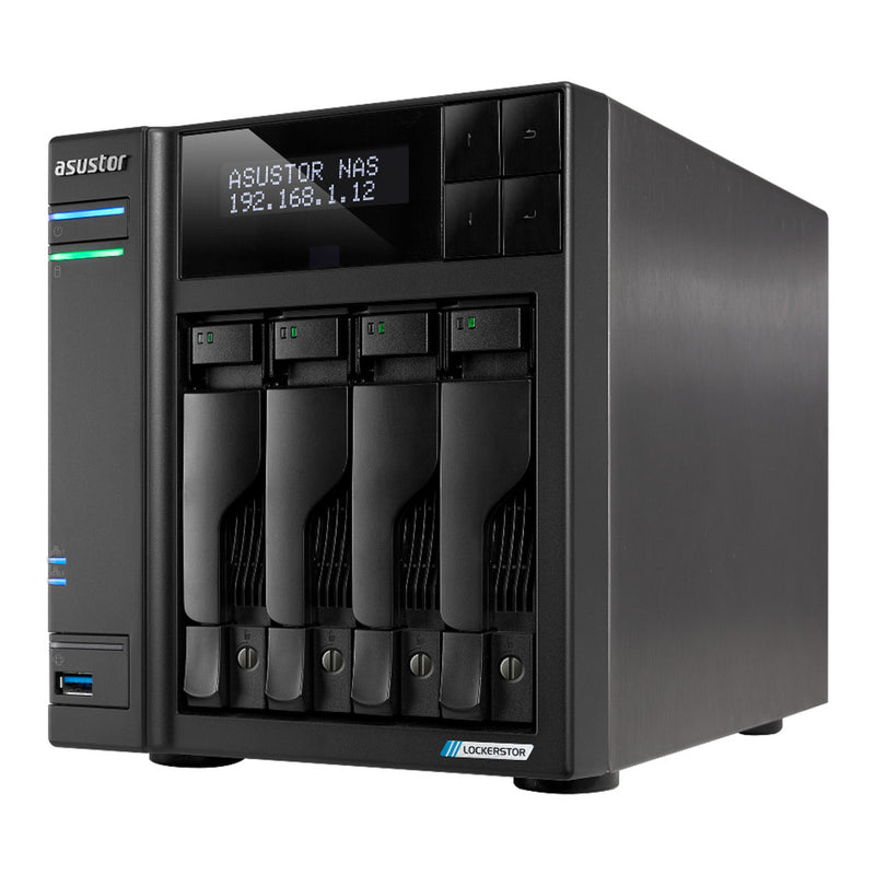 Load image into Gallery viewer, Asustor lockerstor 4 gen2+ as6704t v2 nas (zwart, 2x 5g lan, hdmi, usb)
