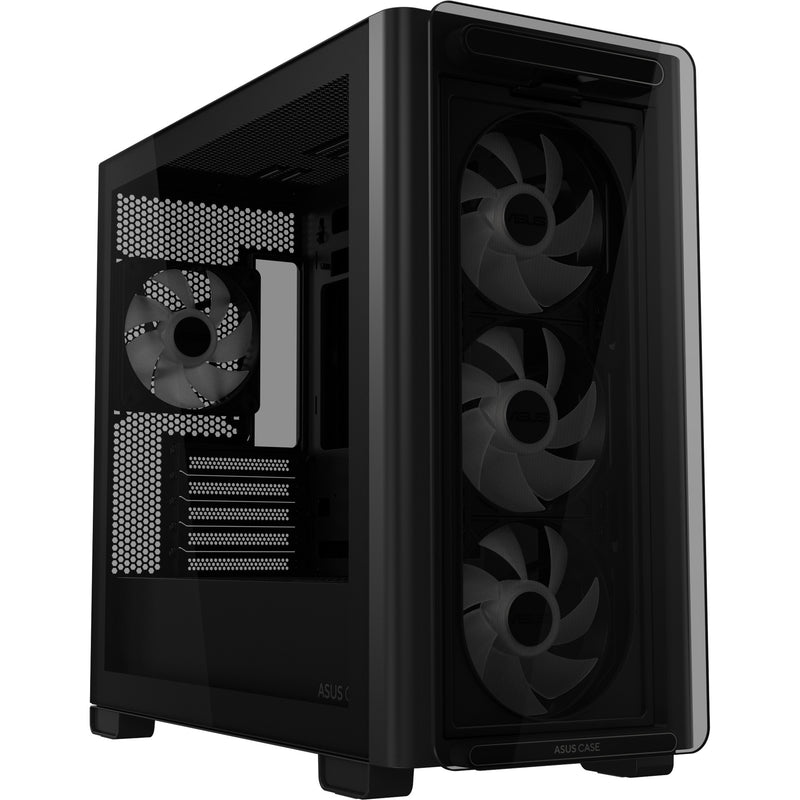 Load image into Gallery viewer, Asus a23 plus mini tower behuizing (zwart | 2x usb-a | 1x usb-c | rgb | tempered glass)
