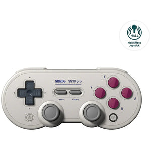 8bitdo sn30 pro gamepad (lichtgrijs, bluetooth, usb, pc, nintendo switch switch 2)