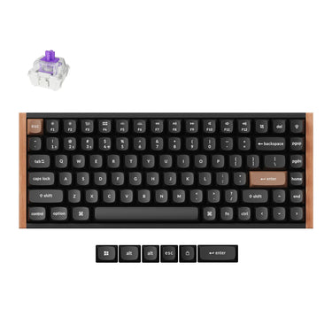 Keychron k2 he-f1 special edition rgb mechanisch toetsenbord (zwart, us lay-out (qwerty), gateron double-rail magnetic nebula, 75%, rgb leds, osa double-shot pbt, hot swap, 2.4ghz | bluetooth 5.2 | usb-c)