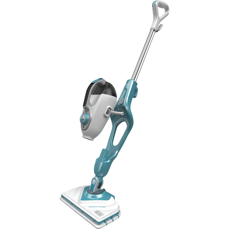 Afbeelding laden in galerijviewer, Black+decker bhsm1610dsm 1600w steam-mop met steamitt, deltavoet en 15 accessoires stoomreiniger (wit blauwgrijs)
