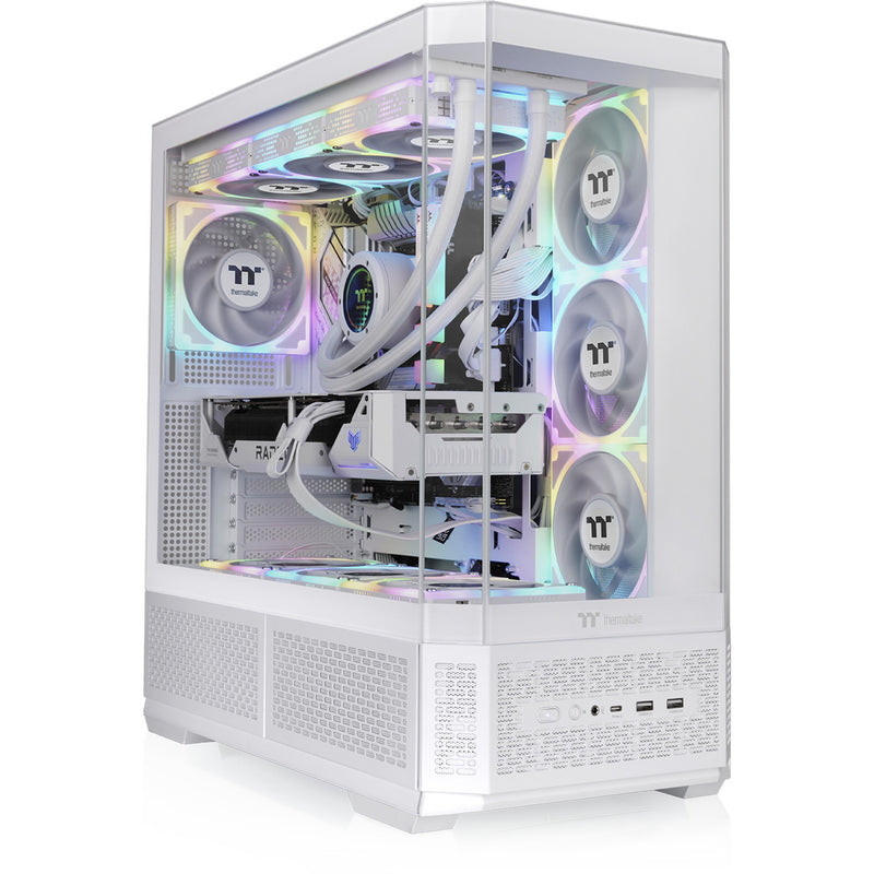 Load image into Gallery viewer, Thermaltake view 370 tg argb snow midi tower behuizing (wit | 2x usb-a | 1x usb-c | rgb | tempered glass)
