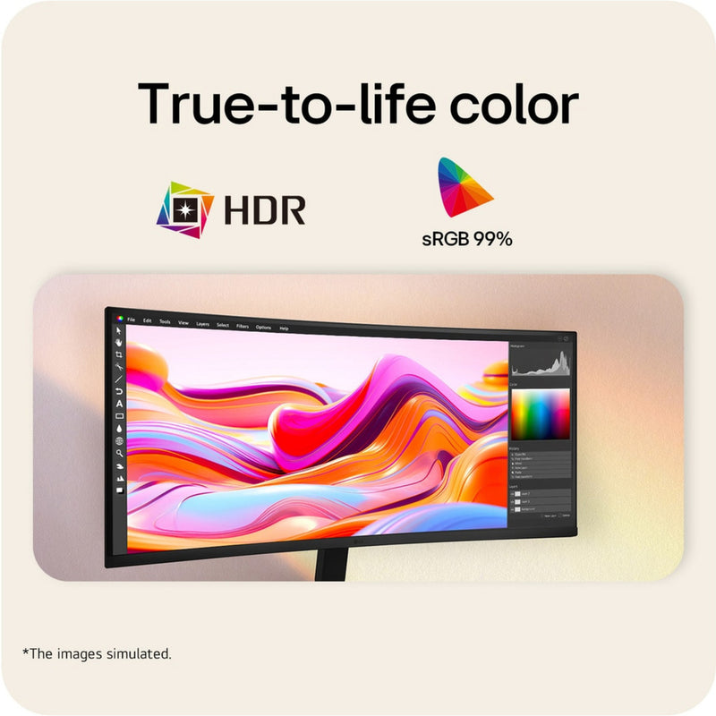 Load image into Gallery viewer, Lg ultrawide 34u601b-b 34 curved monitor (zwart, hdmi, displayport, amd freesync, 120 hz)
