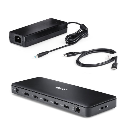 Club 3d thunderbolt 4 12-in-1 dock dockingstation (zwart)