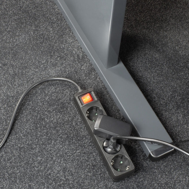Load image into Gallery viewer, Act connectivity stekkerdoos met lichtgevende schakelaar, 4 sockets, 2 m, zwart stekkerdoos (zwart)
