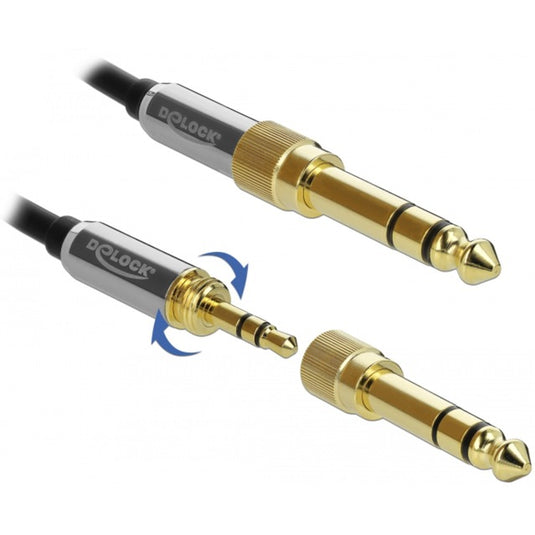 Delock stereo jack 3,5 mm 3-pin male > female verlengkabel (zwart, 1 meter)