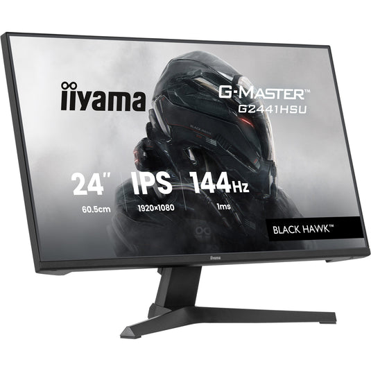 Iiyama g-master black hawk g2441hsu-b1 23.8 gaming monitor (zwart, hdmi, displayport, 2x usb-a, usb-b, 144 hz)