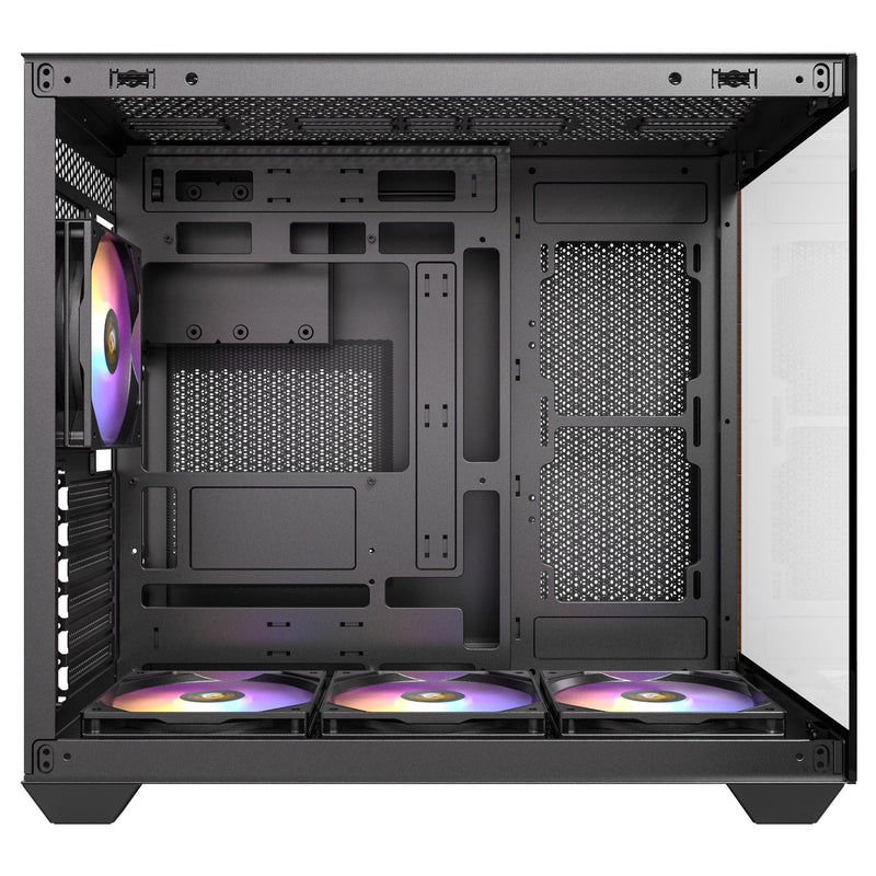 Load image into Gallery viewer, Antec cx800 wood argb midi tower behuizing (zwart houtkleur | 1x usb-a | 1x usb-c | tempered glass)
