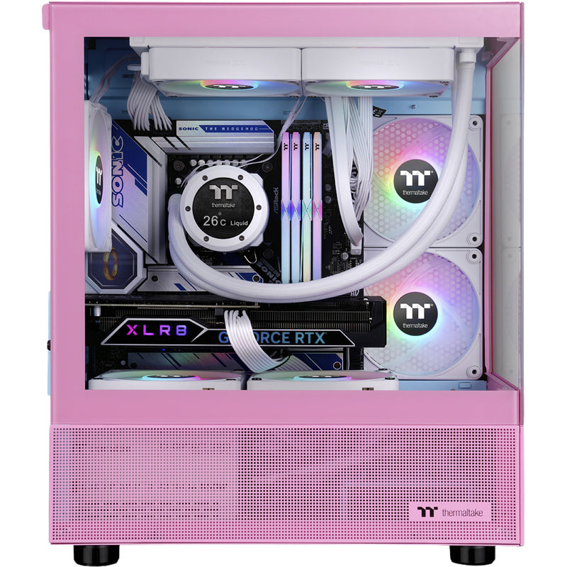 Load image into Gallery viewer, Thermaltake view 170 tg argb mini tower behuizing (roze | 2x usb-a | rgb | tempered glass)
