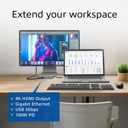 Act connectivity usb-c 4k docking station (aluminium, usb-c, hdmi, lan)