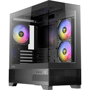 Antec cx500m argb mini tower behuizing (zwart | 2x usb-a | 1x usb-c | tempered glass)