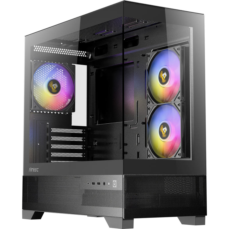 Load image into Gallery viewer, Antec cx500m argb mini tower behuizing (zwart | 2x usb-a | 1x usb-c | tempered glass)
