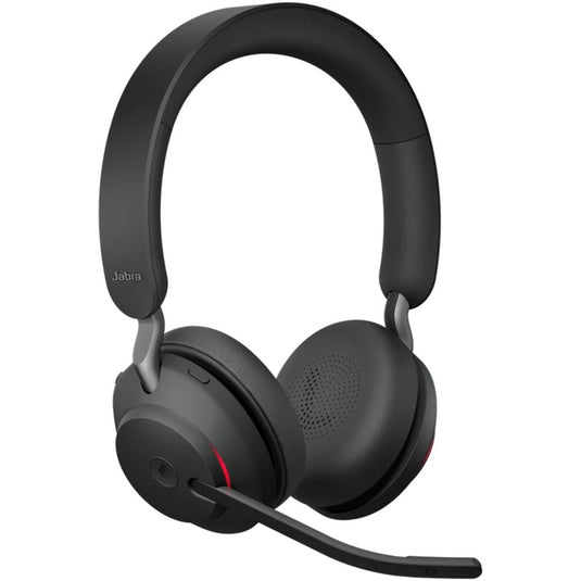 Jabra evolve2 65, ms stereo on-ear headset (zwart, microsoft teams, bluetooth, inclusief laadstation)