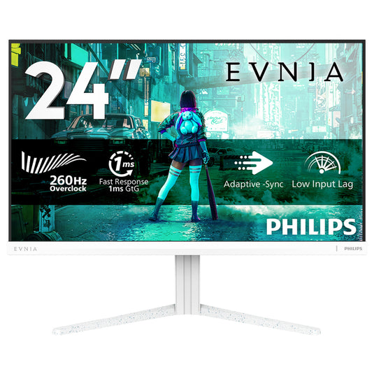 Philips evnia 24m2n3201pl 23.8 monitor (wit, 1x hdmi 2.1, 1x displayport 1.4, 260 hz (overclock))