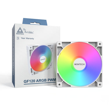 Montech gf120 argb pwm case fan (wit, 120 x 120 x 25 mm)