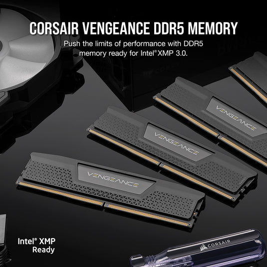 Corsair 16 gb ddr5-5200 (2x 8 gb) kit werkgeheugen (zwart, cmk16gx5m2b5200c40, vengeance)