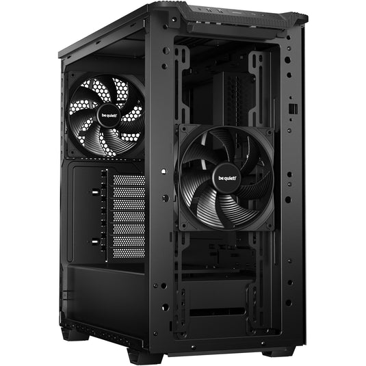 Be quiet! pure base 501 airflow window midi tower behuizing (zwart | 2x usb-a | 1x usb-c | tempered glass)