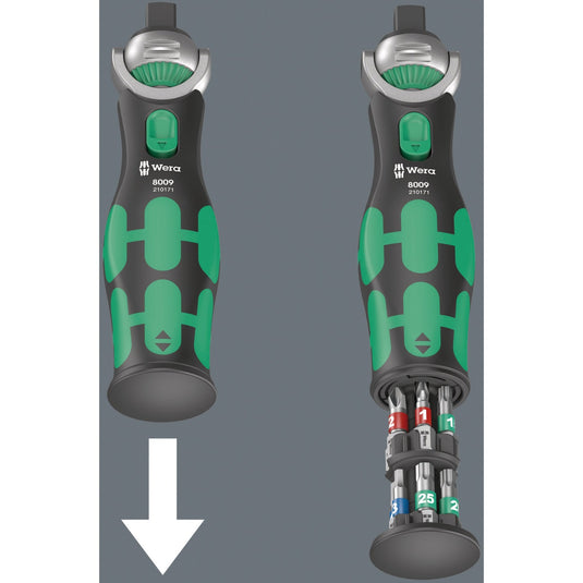 Wera 8009 zyklop pocket set 3 bitset (zwart groen, 27‑delig)